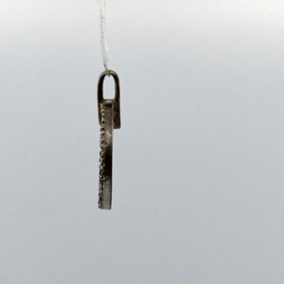 Estate Sterling Silver 925 Double Circle Textured Pendant, 24mm, 2.7g, No Chain - Picture 4 of 8